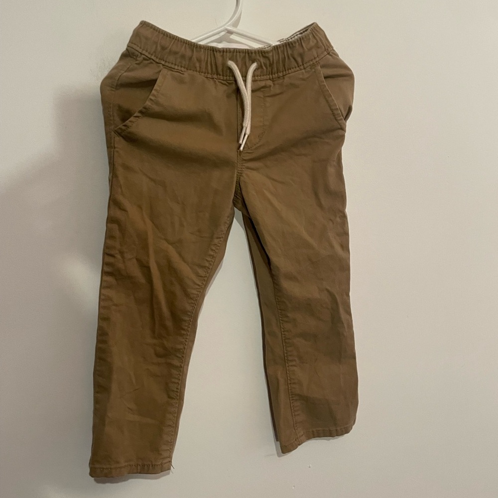 Old Navy Khaki Relaxed Pull-On Pants for Toddler‎ Boys Functional Drawstring 2t